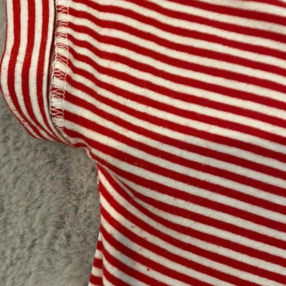 Rebecca G red striped shirt sleeve shirt with print size large - Picture 10 of 14